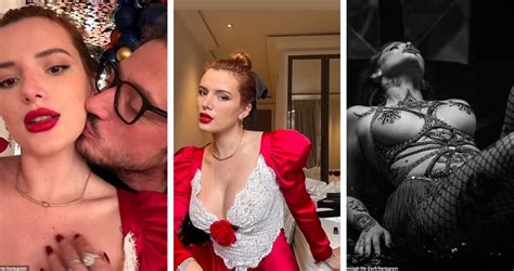 Bella Thorne Dons Red And White Dress While Celebrating Christmas With