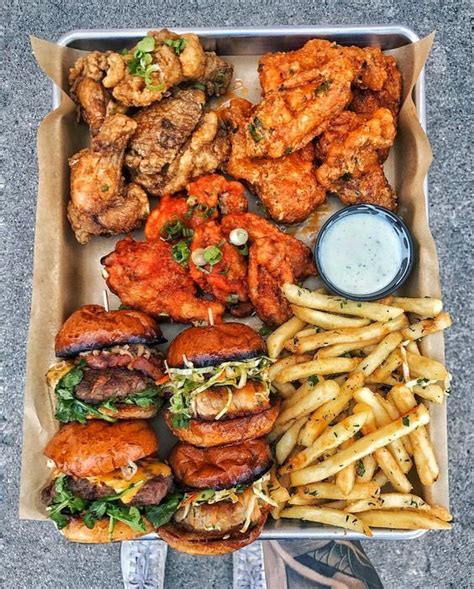 Burgers Fries Wings Ranch Food Platters Food Dishes Pretty Food I Love Food Food Goals
