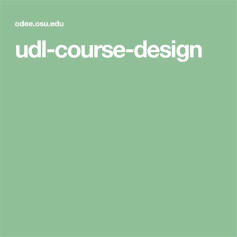 udl-course-design | Instructional design, Udl, Design
