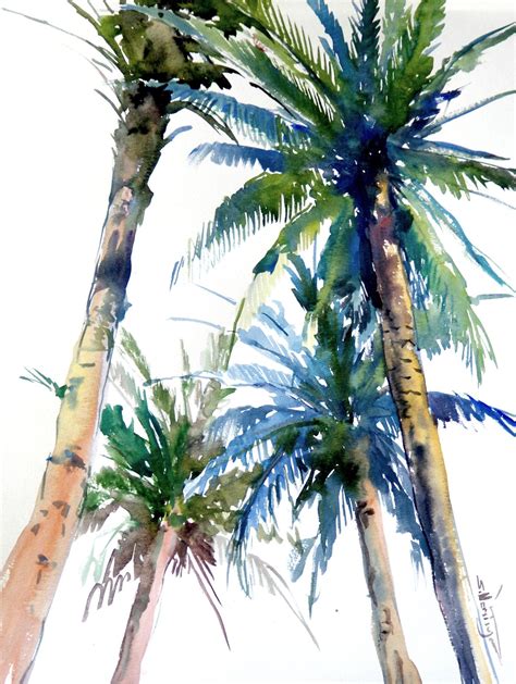 Beach Palm Trees Palm Tree Artwork Beach Palms Large Palm Etsy Palm
