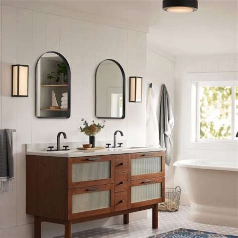 Andy Star 24 X 38 Modern Wall Mounted Metal Frame Arched Vanity Mirror