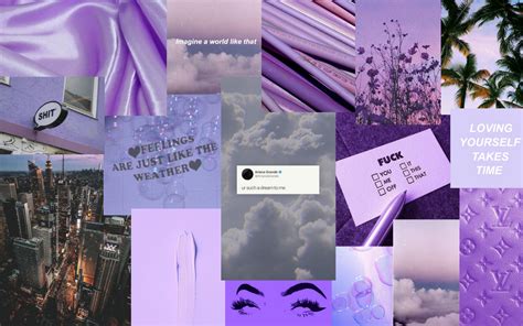 Light Purple Aesthetic Wallpaper Collage Mumujeans