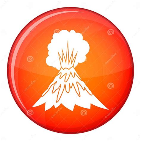 Volcano Erupting Icon Flat Style Stock Vector Illustration Of