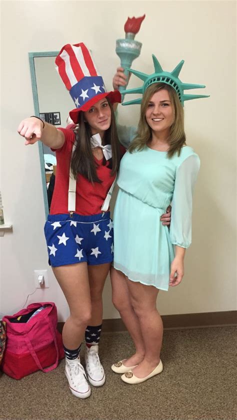 Diy Uncle Sam And Statue Of Liberty Halloween Costume Unclesam
