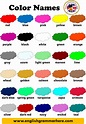 Color Name List, List Of Colors - English Grammar Here | Colors name in ...