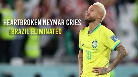 heartbroken neymar cries after brazil s world cup exit youtube