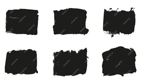Premium Vector Square Brush Stroke Paint Texture Dirty Ink Black
