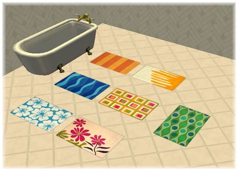 Mod The Sims 7 Recolors Of Maxis Thirsty The Bath Mat Nl Requested