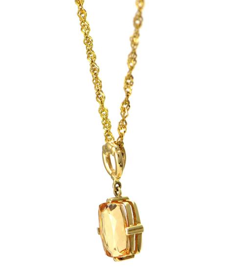 solid 14 karat yellow gold genuine imperial topaz pendant necklace 2 2g for sale at 1stdibs