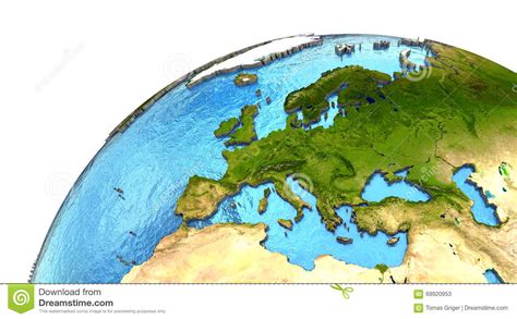 European Continent On Earth Stock Illustration Illustration Of Green