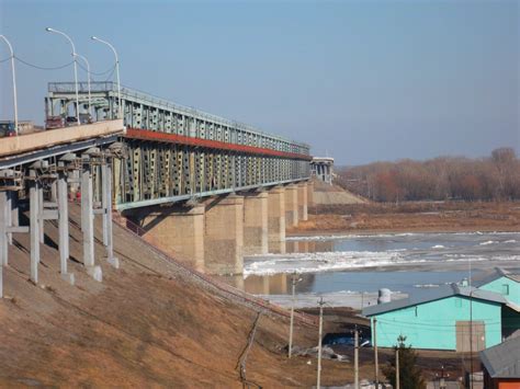 Old Bridge Across The Ob River Barnaul Truss Bridge Railway Bridge