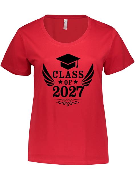 Inktastic Class Of 2027 With Graduation Cap And Wings Womens Plus Size