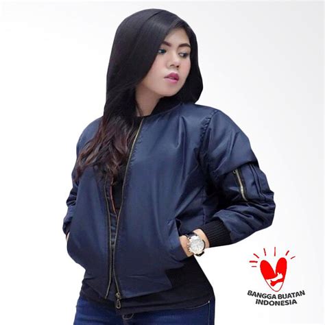 Jual Jaket Bomber Wanita Biru Dongker Di Seller Fashion Ts Trendy