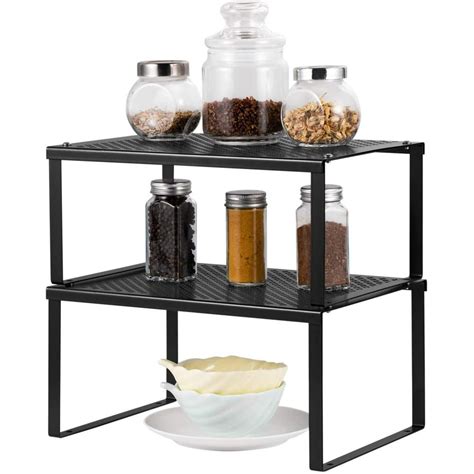 Kitchen Cabinet And Counter Shelf Organizer Expandable And Stackable