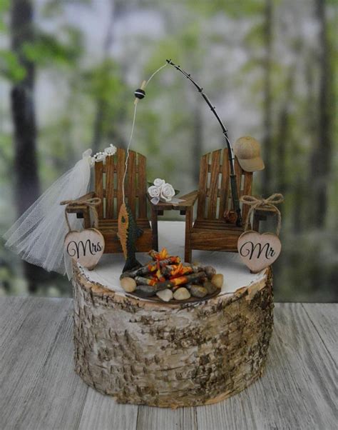 Fishing Pole Fishing Themed Wedding Cake Topper Camping Etsy