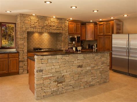 20 Beautiful Brick And Stone Kitchen Island Designs