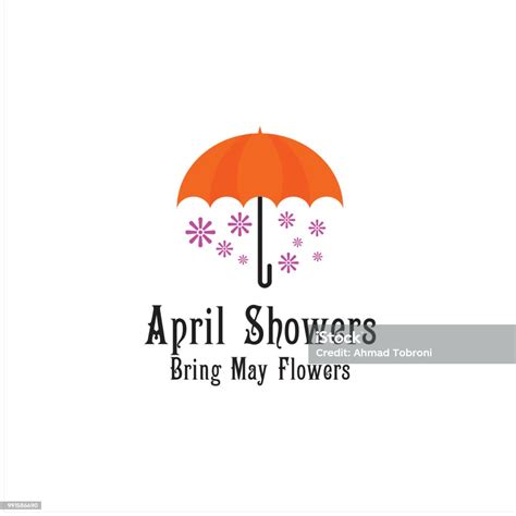 April Showers Bring May Flowers Vector Template Design Illustration