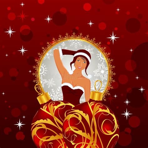 christmas lady with cocktail stock vector illustration of celebration cute 21773825