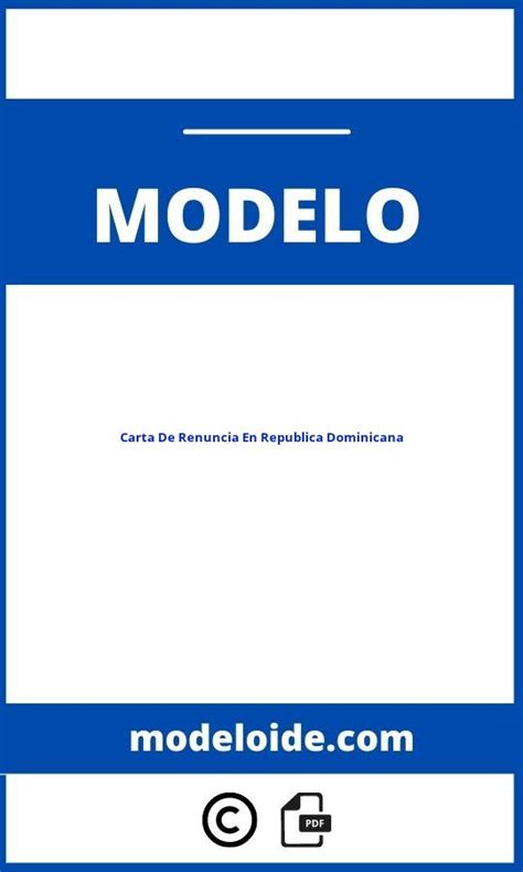 Modelo De Carta De Renuncia En Republica Dominicana PDF WORD Formato