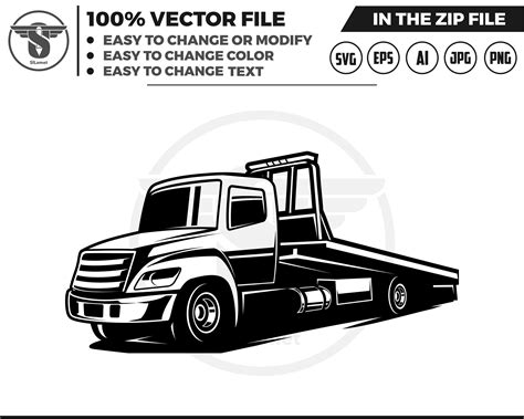 Flatbed Truck Svg Truck Towing Svg Tow Truck Svg Tow Etsy Uk