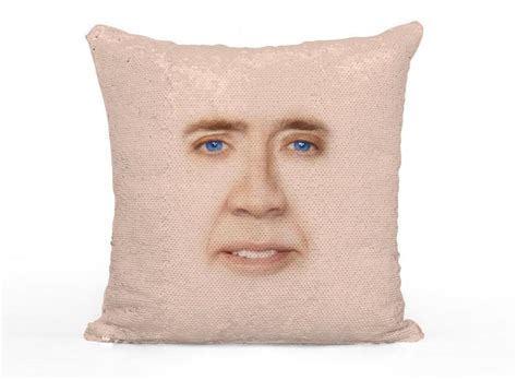 Nicolas Cage Sequin Pillow Reveals Nicolas Cages Face