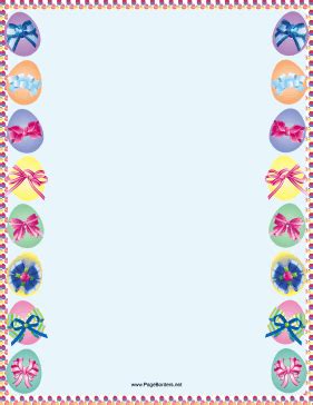 Simply download, cut around the outer border, and then fold along the dotted. Easter Eggs with Ribbons Border