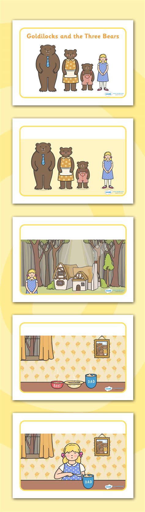 Goldilocks And The Three Bears Story Sequencing Goldilocks And The