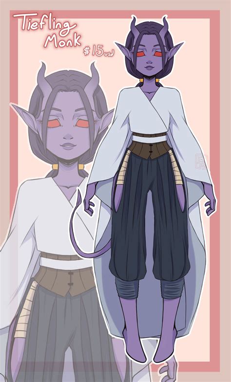 Tiefling Monk Adopt Set Price Open By Itsstrangelymoss On Deviantart