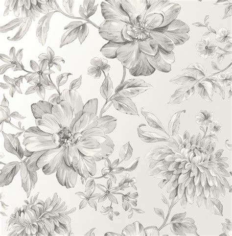 Crown Lucia Floral Greysilver Wallpaper M1547 In 2021 Blue Floral