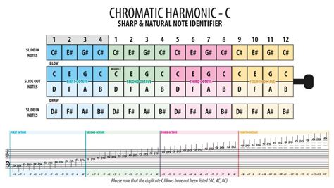 12 16 Hole Chromatic Harmonica Tab Sheet Harmonica