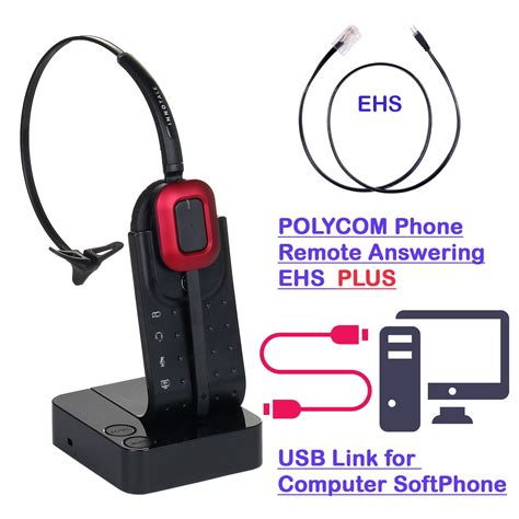 Wireless Computer Headset And Polycom Soundpoint Ip670 Vvx300 Vvx310