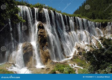 Nuorilang Waterfall In Juizhaigou Nine Villages Valley Sichuan China