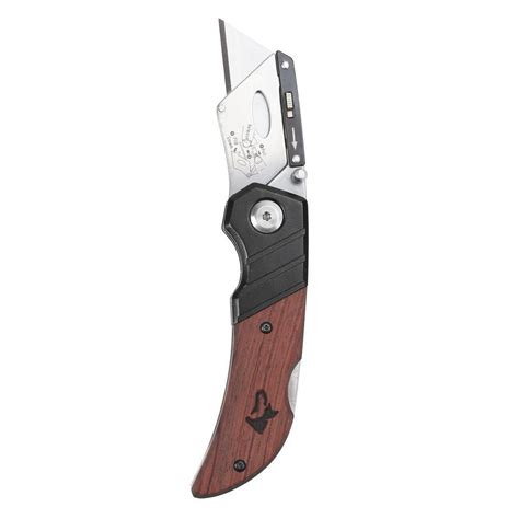 Husky Wood Handle Folding Lock Back Utility Knife 99736 The Home Depot