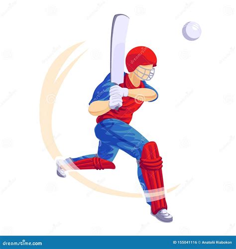 Cricket Player Game Icon Cartoon Style Stock Vector Illustration Of