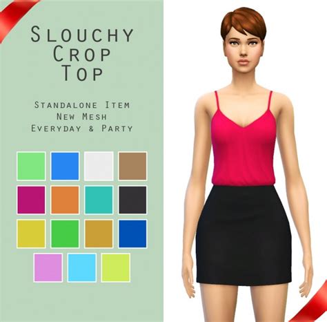 Romper Slouchy Crop Top High Waisted Mini Skirt At Sim4ny Sims 4