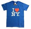 I Love Ny New York Short Sleeve Screen Print Heart T Shirt Royal Blue ...