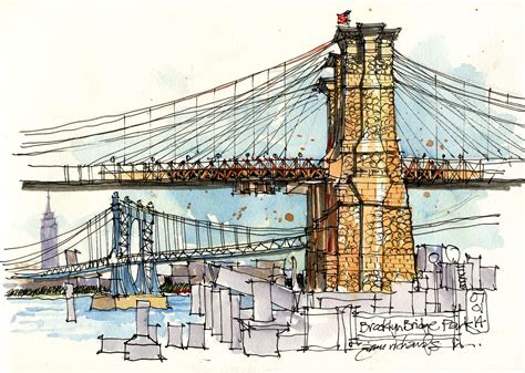 Brooklyn Bridge Urban Sketchers Urban Sketching Architecture Sketch