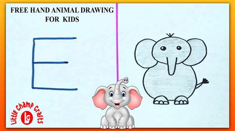 How to draw elephant from alphabetthanks for watching!! Animal Drawing for Kids | Alphabet E | Free Hand Animal ...