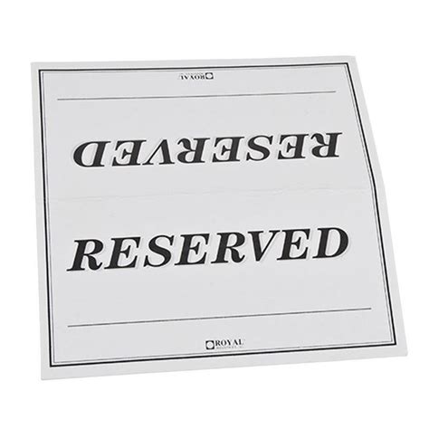 Free Printable Reserved Table Signs Template
