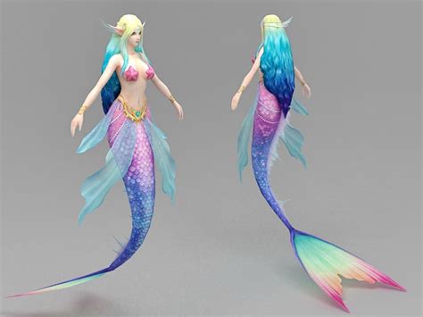 Beautiful Mermaid 3d Model 3ds Max Files Free Download Modeling 38109