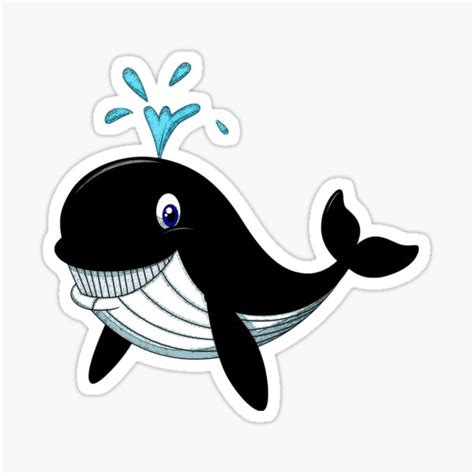 Black Whale Cartoon Sticker For Sale By Fahedmursal Redbubble