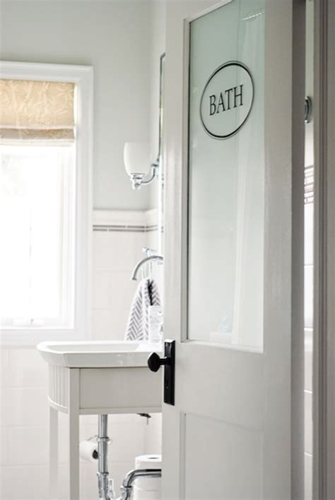 The set includes everything to hang one glass door and it can be used for shower doors, partitions, office, pantry. Frosted Glass Door - Transitional - bathroom - Restoration ...