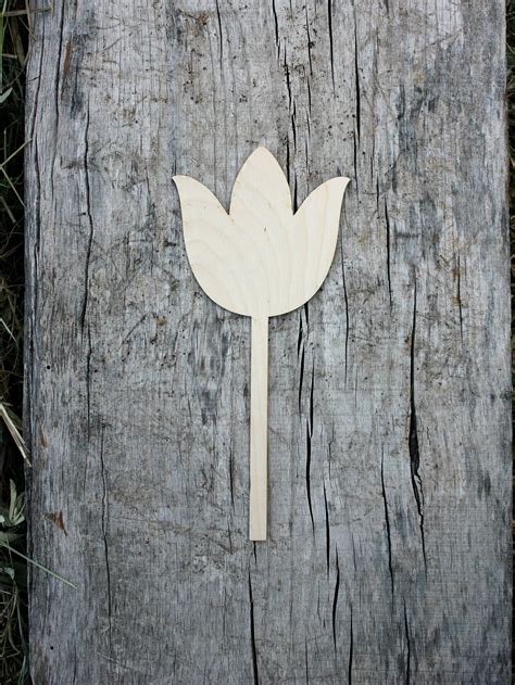 Wooden flower tulip shape wood embellishment birch wood | Etsy | Wooden flowers, Wooden shapes ...