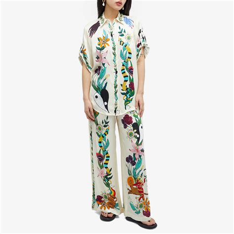 ALÉMAIS Meagan Oversized Silk Shirt Cream | END.