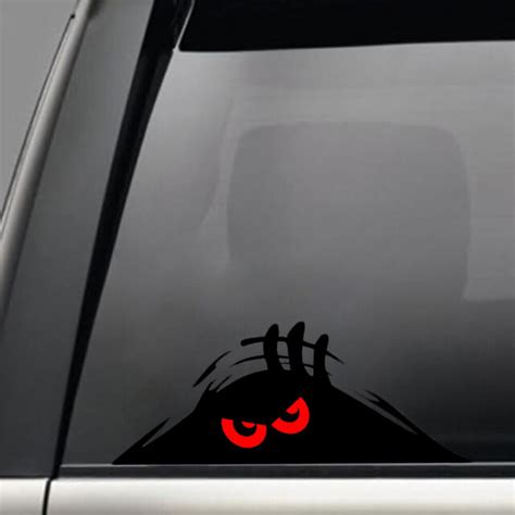 4pcs Red Eyes Scary Funny Car Bumper Window Vinyl Decal Sticker Monster