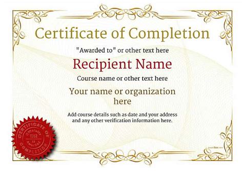 Certificate Of Completion Free Quality Printable Pdf Templates To