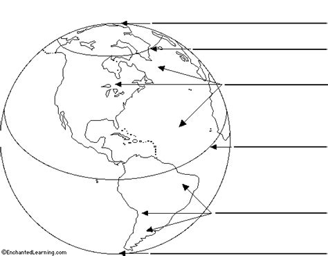 Label The Earth In English Arctic Circle Equator Northern Hemisphere