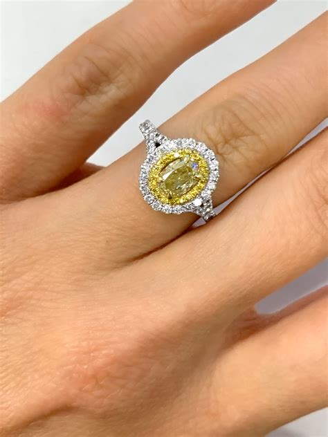 From fancy, light yellow diamonds to deep, vividly yellow stones. 0.85ct Oval Fancy Light Yellow Diamond Engagement Ring | I ...