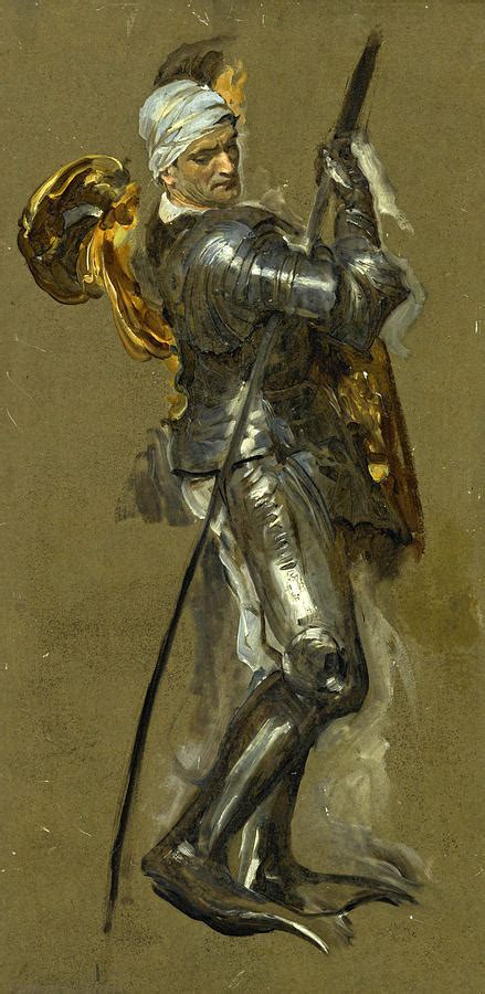 Sketch Of A Man In Armor Painting By French School Pixels