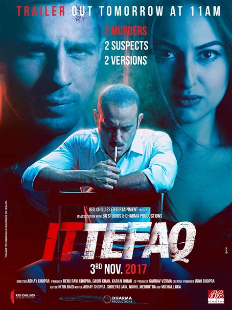 Ittefaq Hindi Movie Review Trailer Poster Sidharth Malhotra Sonakshi Sinha Cinehub